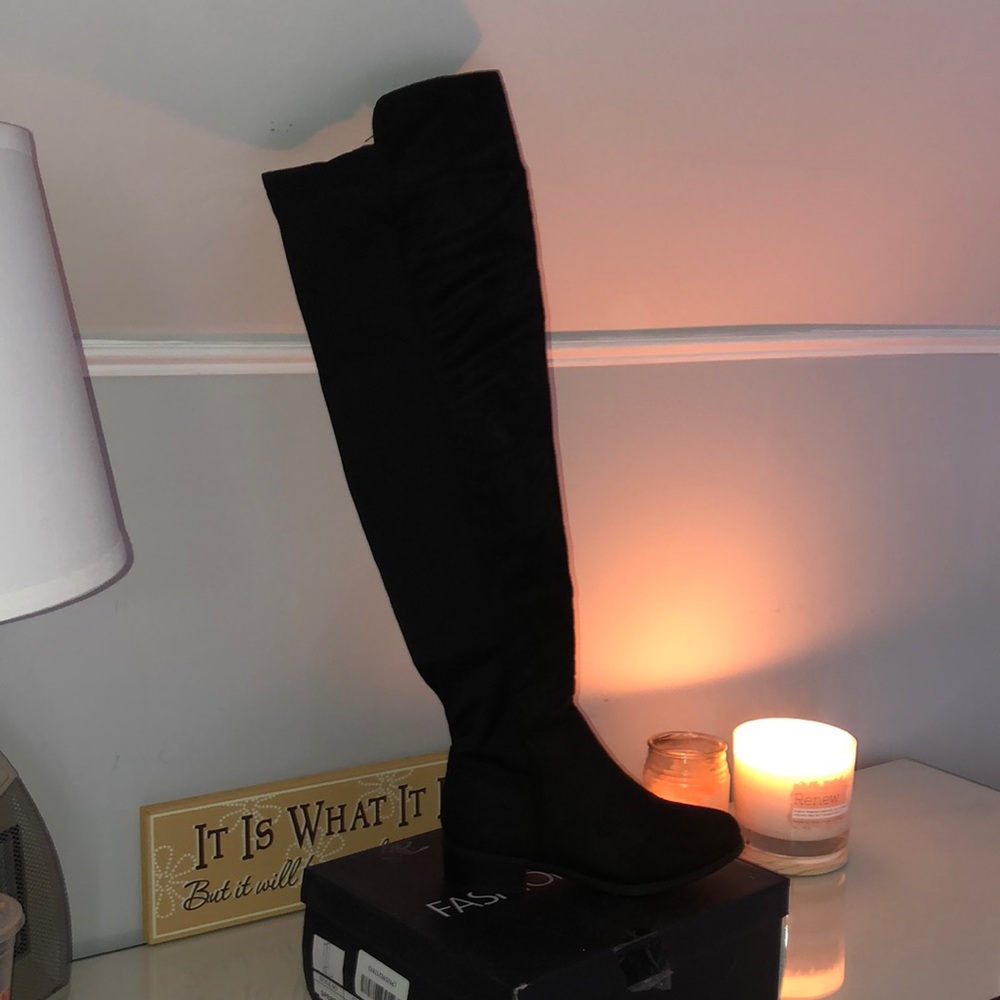 Black over knee boots-never worn